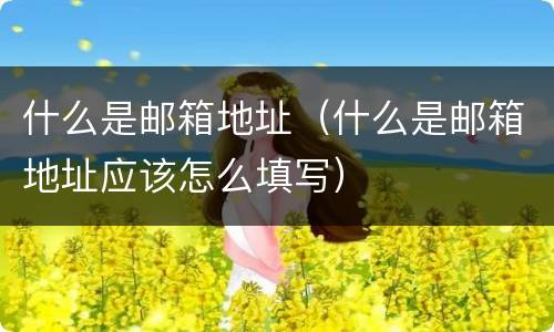 什么是邮箱地址（什么是邮箱地址应该怎么填写）