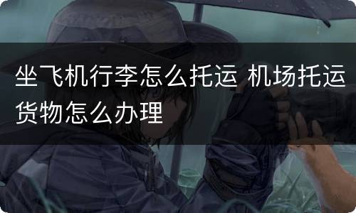 坐飞机行李怎么托运 机场托运货物怎么办理
