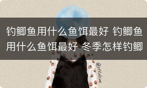 钓鲫鱼用什么鱼饵最好 钓鲫鱼用什么鱼饵最好 冬季怎样钓鲫鱼