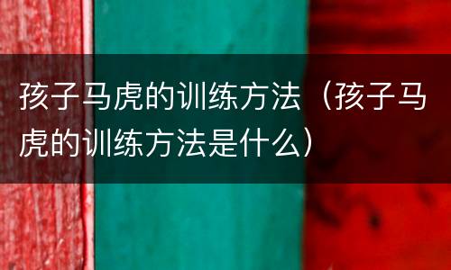 孩子马虎的训练方法（孩子马虎的训练方法是什么）
