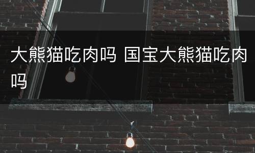 大熊猫吃肉吗 国宝大熊猫吃肉吗