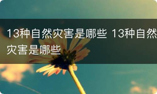 13种自然灾害是哪些 13种自然灾害是哪些