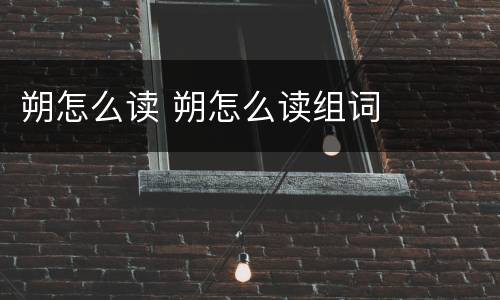 朔怎么读 朔怎么读组词