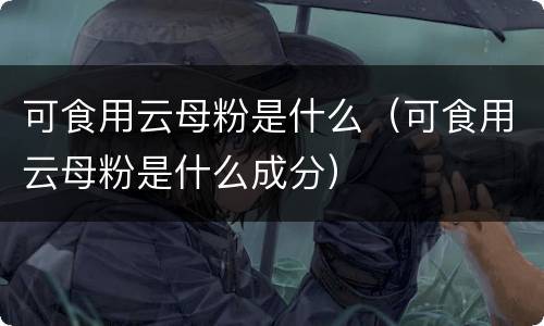 可食用云母粉是什么（可食用云母粉是什么成分）