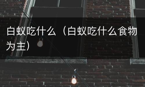 白蚁吃什么（白蚁吃什么食物为主）