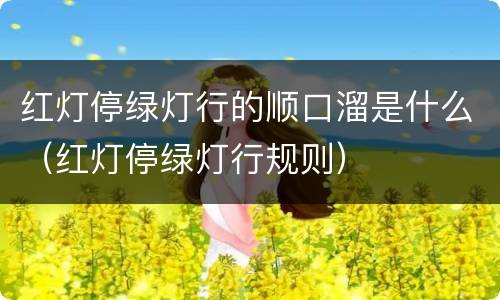 红灯停绿灯行的顺口溜是什么（红灯停绿灯行规则）