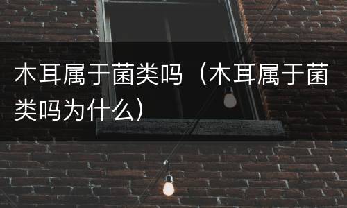 木耳属于菌类吗（木耳属于菌类吗为什么）
