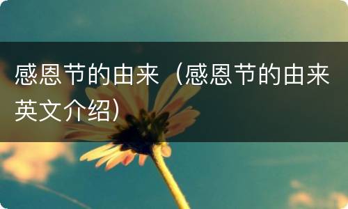 感恩节的由来（感恩节的由来英文介绍）