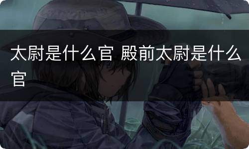 太尉是什么官 殿前太尉是什么官