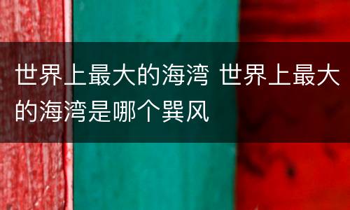 世界上最大的海湾 世界上最大的海湾是哪个巽风