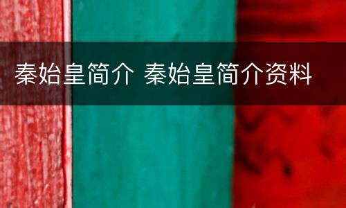 秦始皇简介 秦始皇简介资料