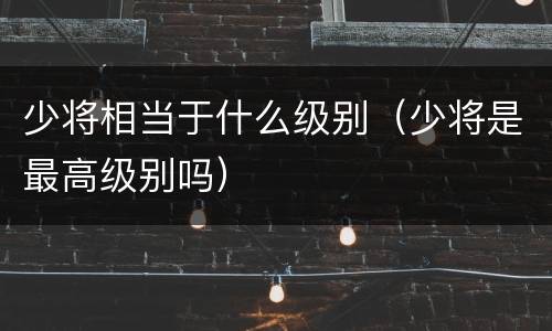 少将相当于什么级别（少将是最高级别吗）
