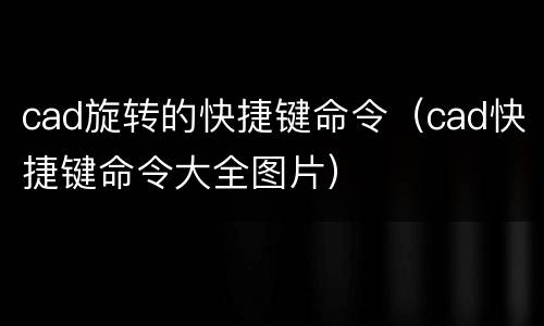 cad旋转的快捷键命令（cad快捷键命令大全图片）