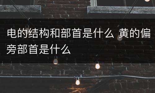 电的结构和部首是什么 黄的偏旁部首是什么