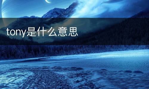 tony是什么意思