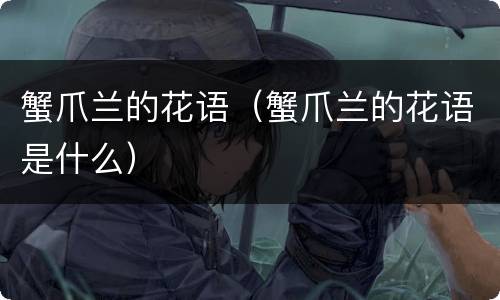 蟹爪兰的花语（蟹爪兰的花语是什么）