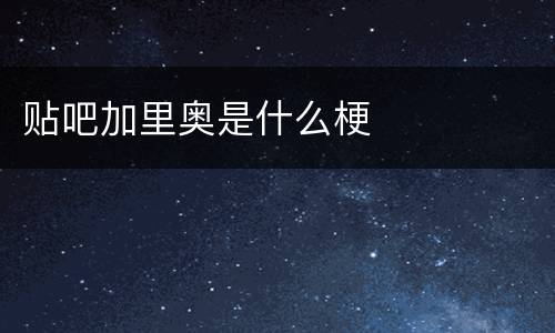 贴吧加里奥是什么梗