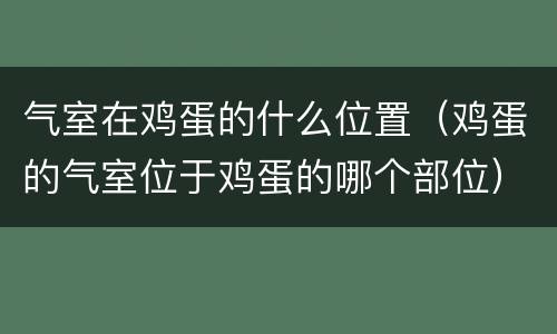 气室在鸡蛋的什么位置（鸡蛋的气室位于鸡蛋的哪个部位）