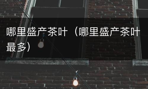 哪里盛产茶叶（哪里盛产茶叶最多）