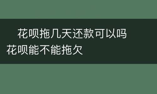 ​花呗拖几天还款可以吗  ​花呗能不能拖欠