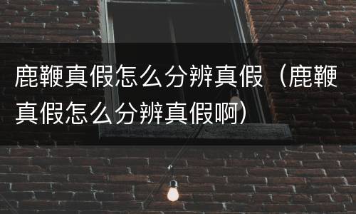 鹿鞭真假怎么分辨真假（鹿鞭真假怎么分辨真假啊）