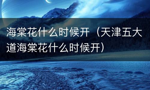 海棠花什么时候开（天津五大道海棠花什么时候开）