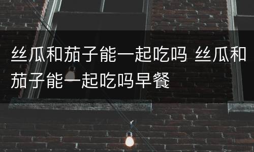 丝瓜和茄子能一起吃吗 丝瓜和茄子能一起吃吗早餐