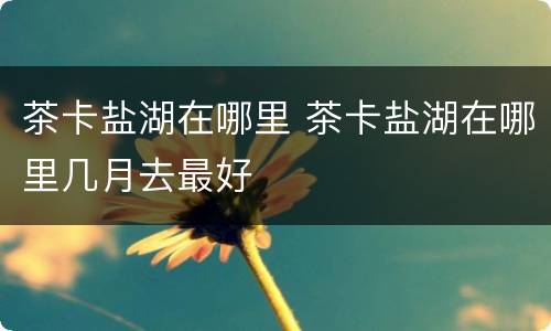 茶卡盐湖在哪里 茶卡盐湖在哪里几月去最好