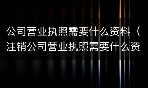 公司营业执照需要什么资料（注销公司营业执照需要什么资料）