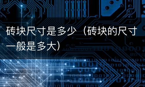 砖块尺寸是多少（砖块的尺寸一般是多大）