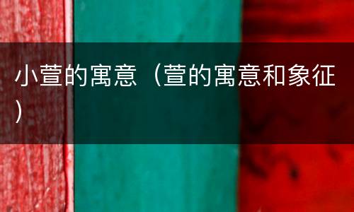 小萱的寓意（萱的寓意和象征）