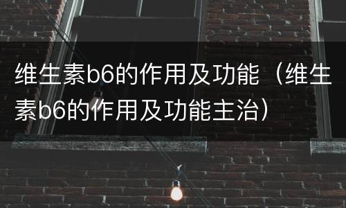 维生素b6的作用及功能（维生素b6的作用及功能主治）