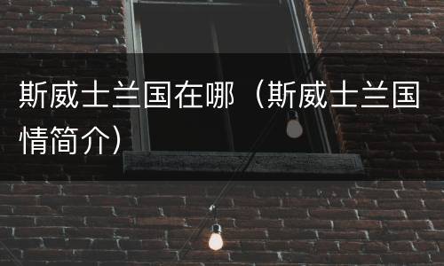 斯威士兰国在哪（斯威士兰国情简介）