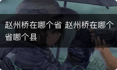赵州桥在哪个省 赵州桥在哪个省哪个县