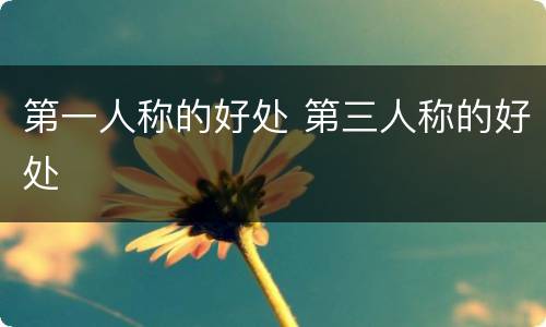 第一人称的好处 第三人称的好处