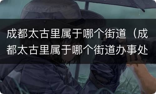 成都太古里属于哪个街道（成都太古里属于哪个街道办事处）