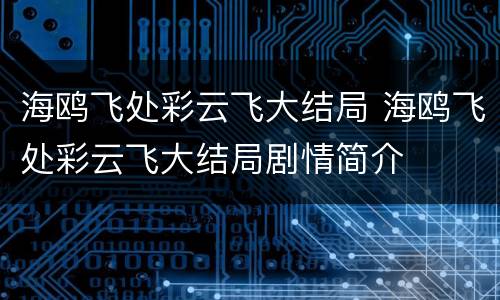 海鸥飞处彩云飞大结局 海鸥飞处彩云飞大结局剧情简介