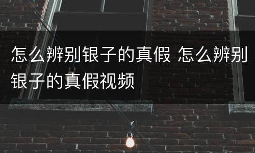 怎么辨别银子的真假 怎么辨别银子的真假视频