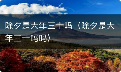 除夕是大年三十吗（除夕是大年三十吗吗）