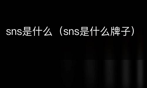 sns是什么（sns是什么牌子）