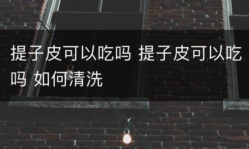 提子皮可以吃吗 提子皮可以吃吗 如何清洗