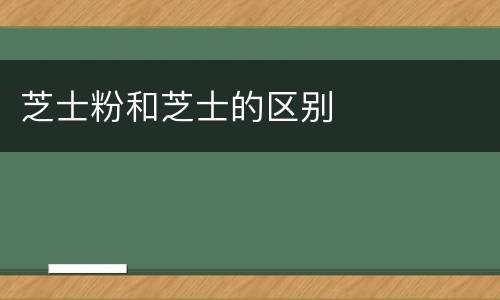 芝士粉和芝士的区别