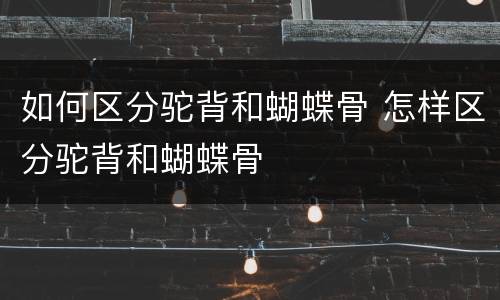 如何区分驼背和蝴蝶骨 怎样区分驼背和蝴蝶骨
