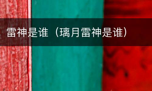 雷神是谁（璃月雷神是谁）