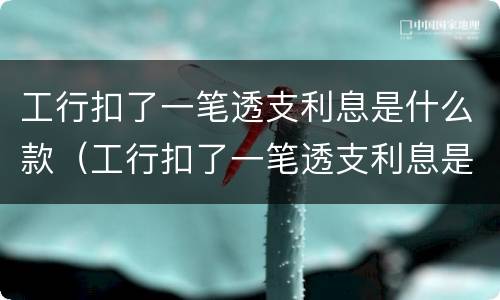 工行扣了一笔透支利息是什么款（工行扣了一笔透支利息是什么款式）
