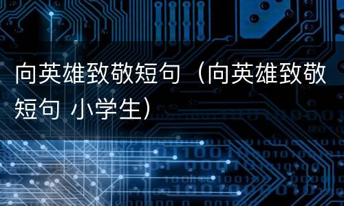 向英雄致敬短句（向英雄致敬短句 小学生）