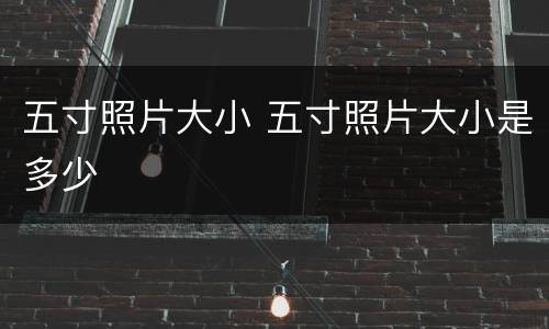 五寸照片大小 五寸照片大小是多少
