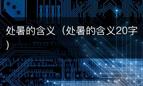 处暑的含义（处暑的含义20字）