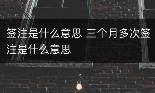 签注是什么意思 三个月多次签注是什么意思