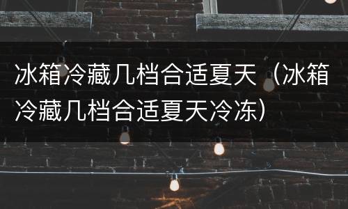冰箱冷藏几档合适夏天（冰箱冷藏几档合适夏天冷冻）